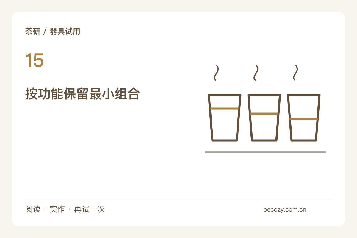 两人喝茶的最小器具组合，把重复用途减下来主题图解